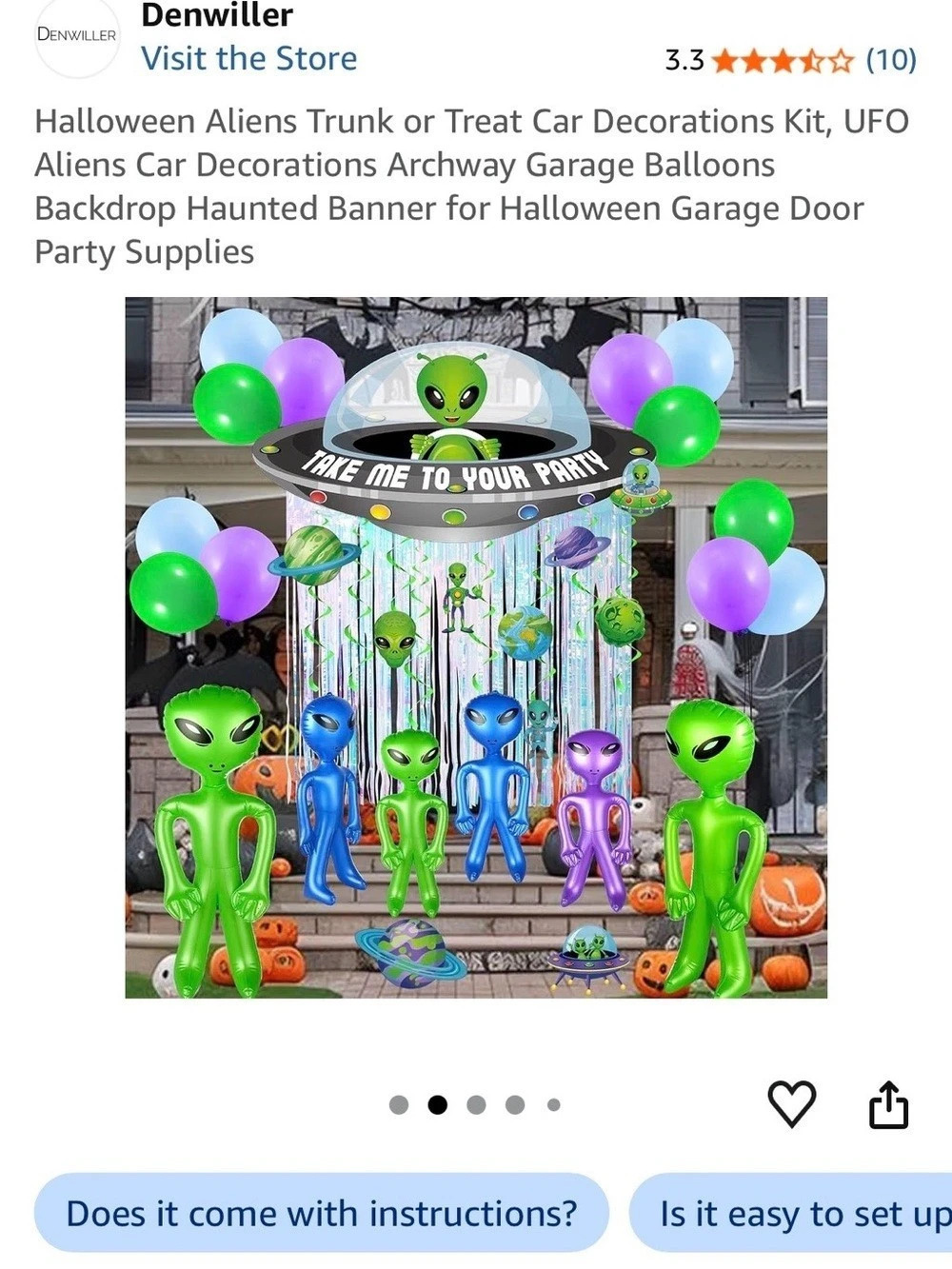 Alien Halloween Party Items - Picture 4 of 8